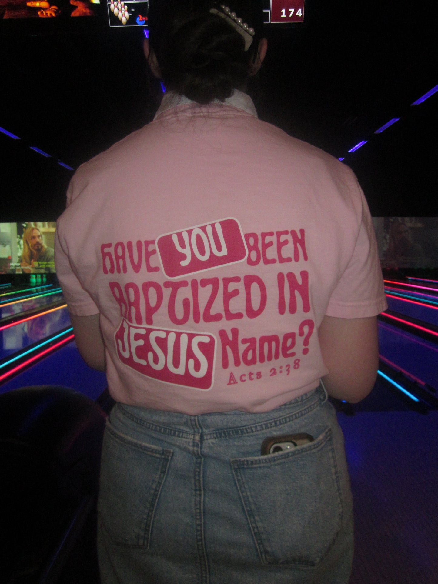 "Have You Been Baptized in Jesus Name" T-Shirt (blossom)