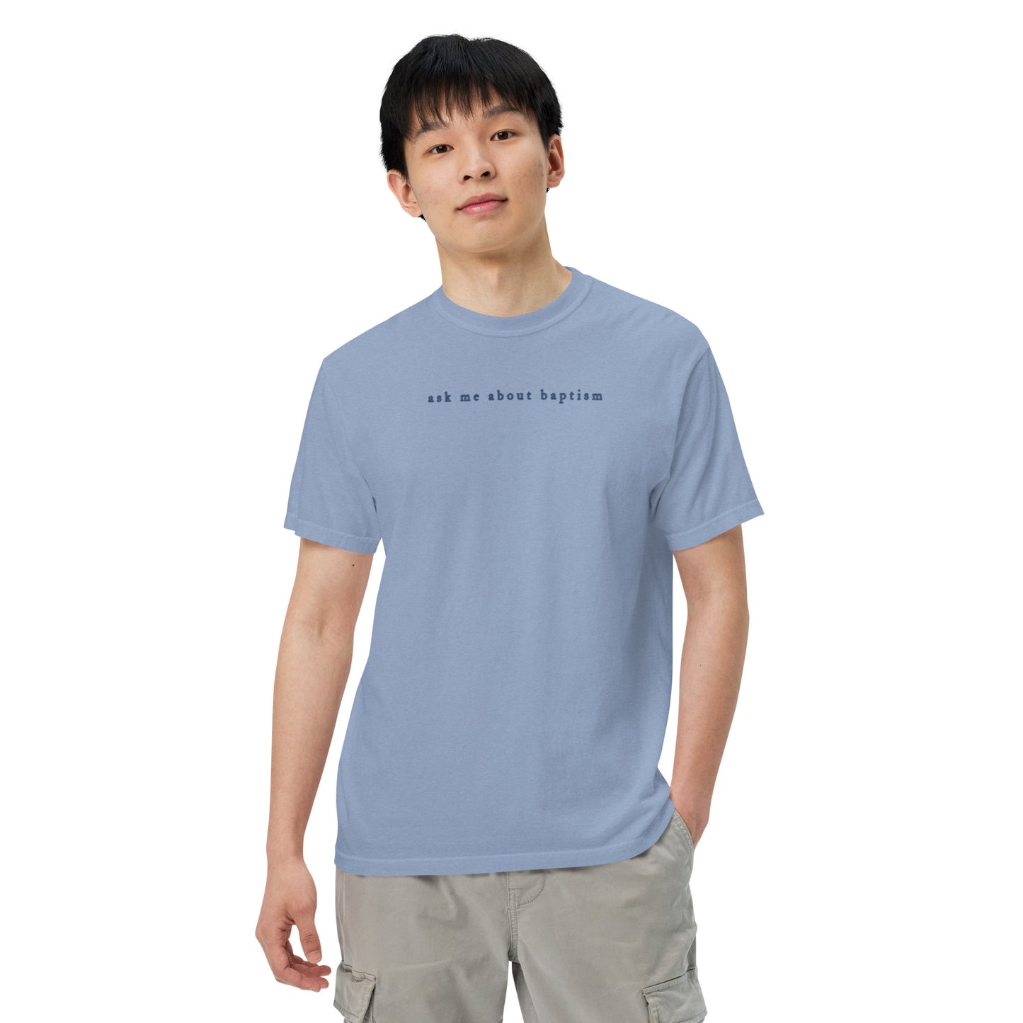 "Have You Been Baptized in Jesus Name" T-Shirt (washed denim)